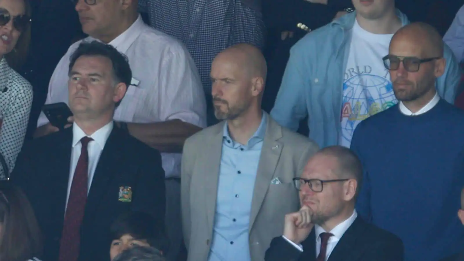 Erik ten Hag, John Murtough, Mitchell van der Gaag Crystal Palace v Man Utd May 2022