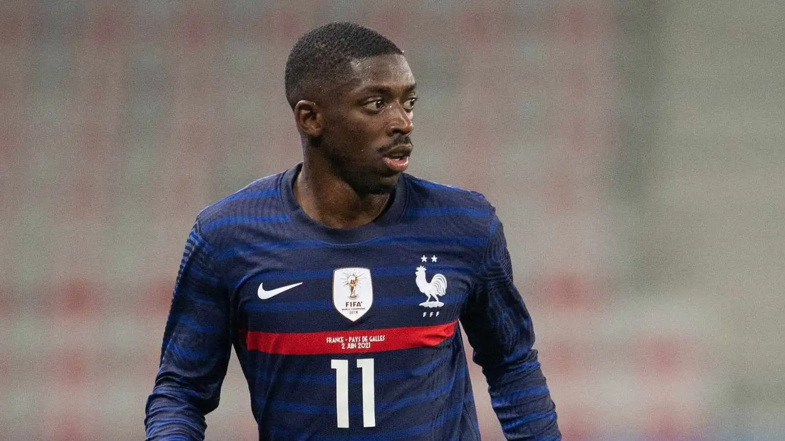 Ousmane Dembele playing in a friendly for France