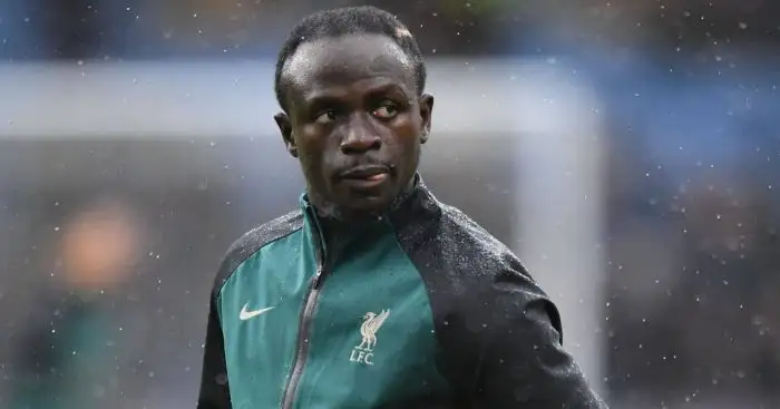 Sadio Mane, Liverpool forward, warms up before the Premier League match at Turf Moor, Burnley