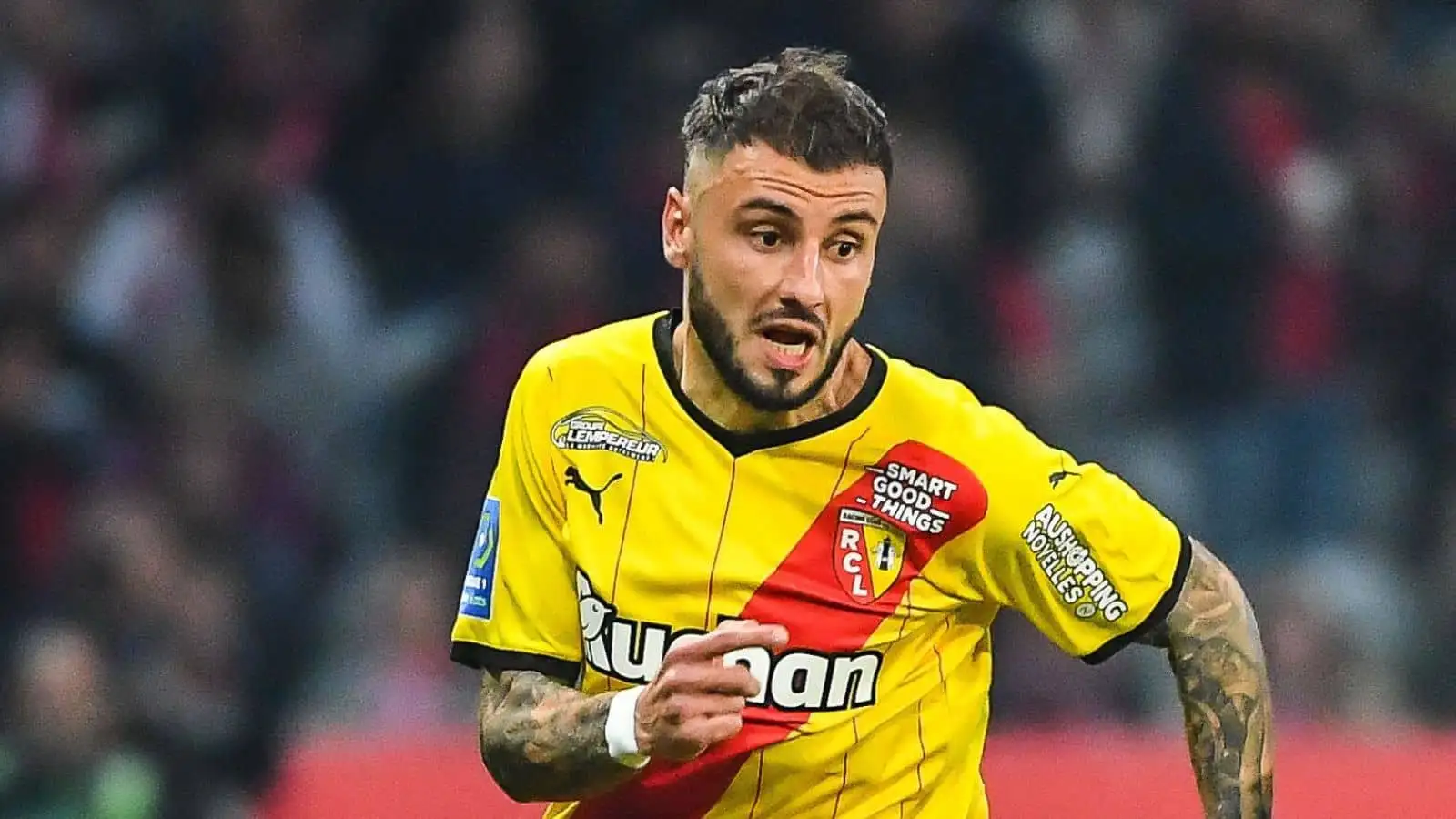 Jonathan Clauss of Lens during the Ligue 1 match between Lille OSC (LOSC) and RC Lens at Pierre Mauroy Stadium