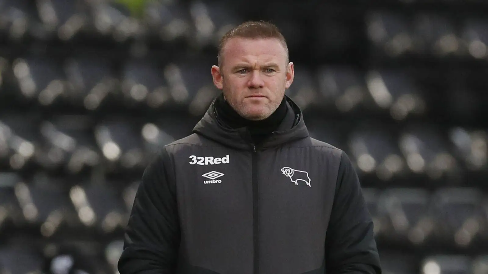 Wayne Rooney manager of Derby County takes his first game uncharge since being confirmed as the new manager