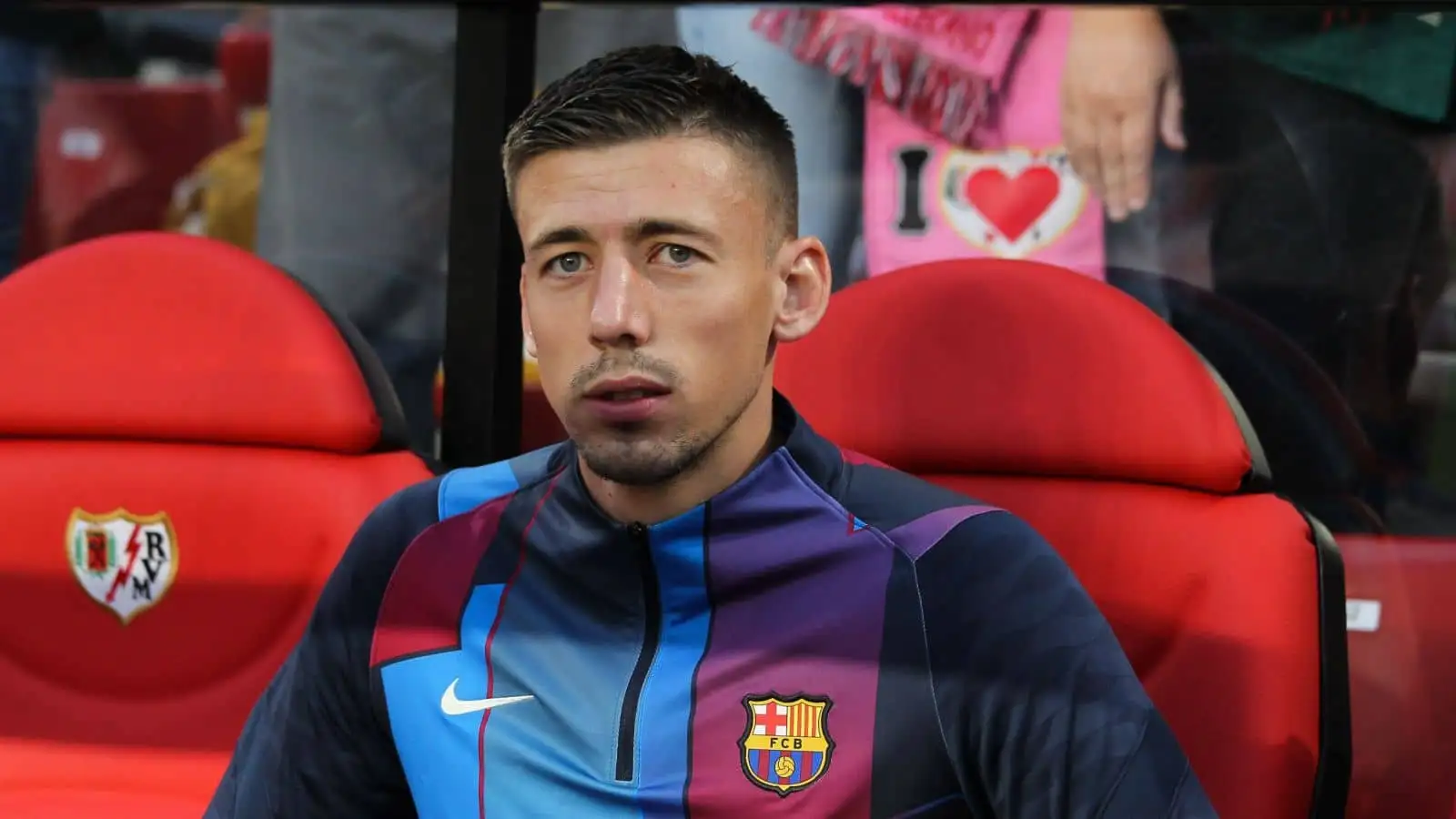 Clement Lenglet of FC Barcelona during the Spanish championship La Liga football match between Rayo Vallecano and FC Barcelona on October 27, 2021 at Vallecas stadium in Madrid
