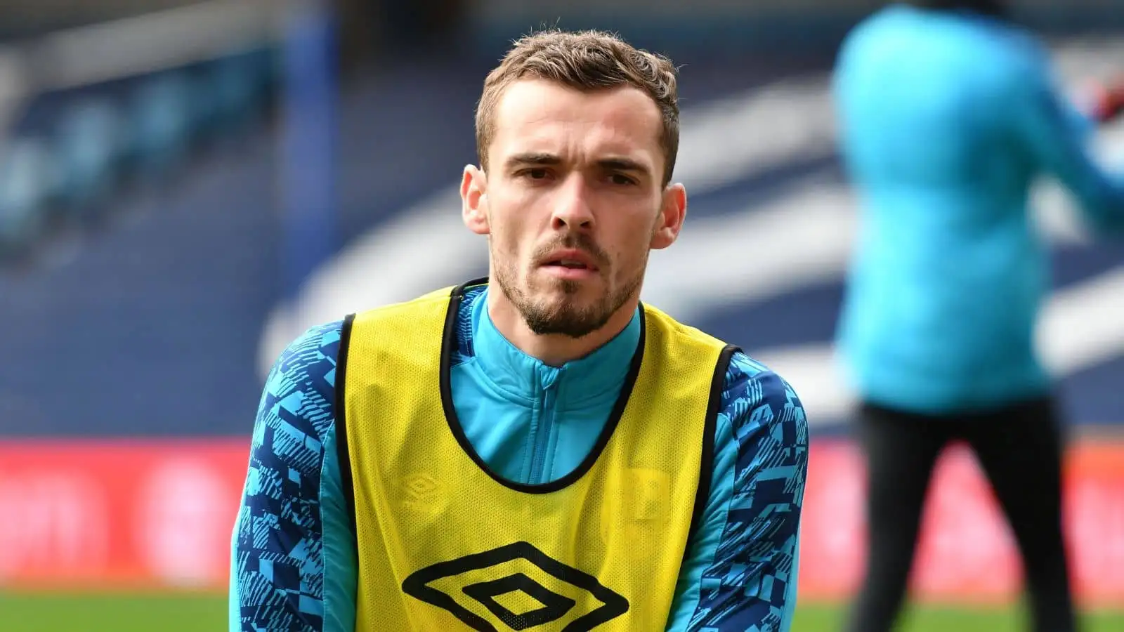 Harry Toffolo of Huddersfield warming up before the Sky Bet Championship match between Millwall and Huddersfield Town at The Den, London