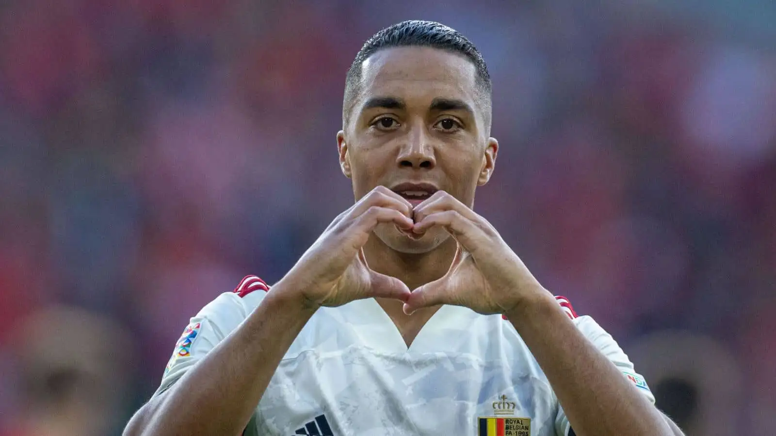 Belgium's Youri Tielemans celebrates after scoring during the UEFA Nations League league A football match between Wales and Belgium in Cardiff