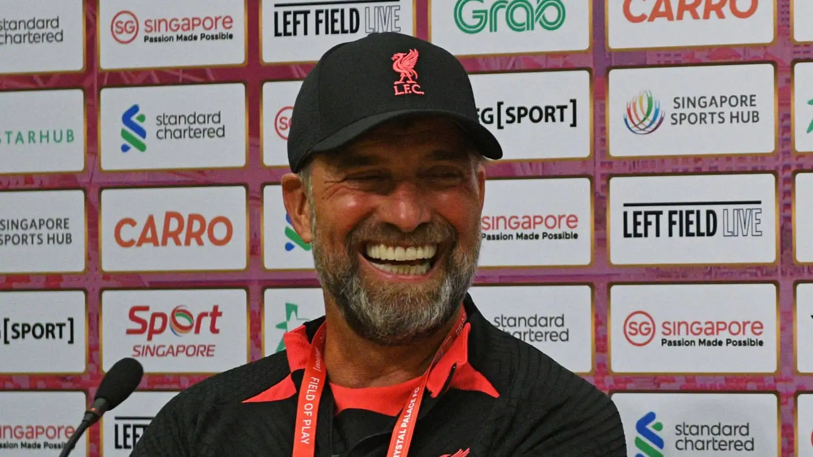 Liverpool manager Jurgen Klopp grinning