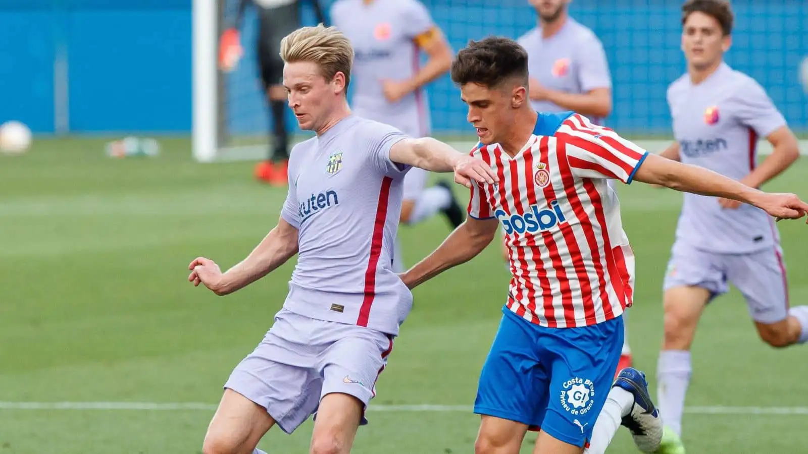 Frenkie de Jong of FC Barcelona during the preseason friendly match between FC Barcelona and Girona FC at Johan Cruyff Stadium in Sant Joan Despi