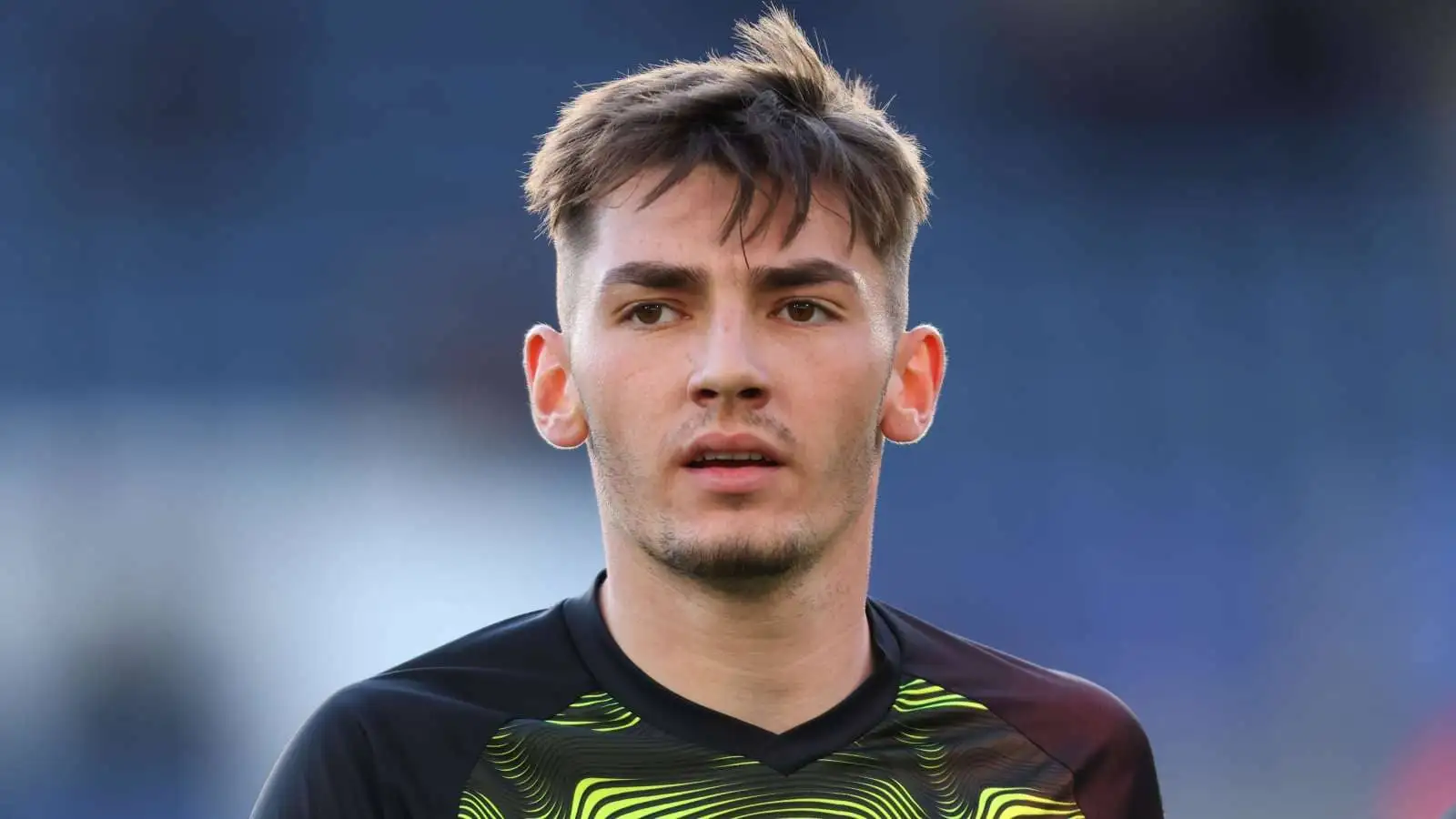 Billy Gilmour warming up with Norwich City