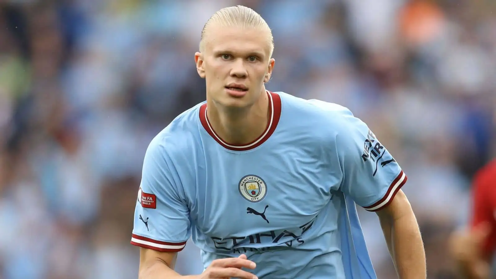 Erling Haaland of Manchester City during the The FA Community Shield match at the King Power Stadium, Leicester