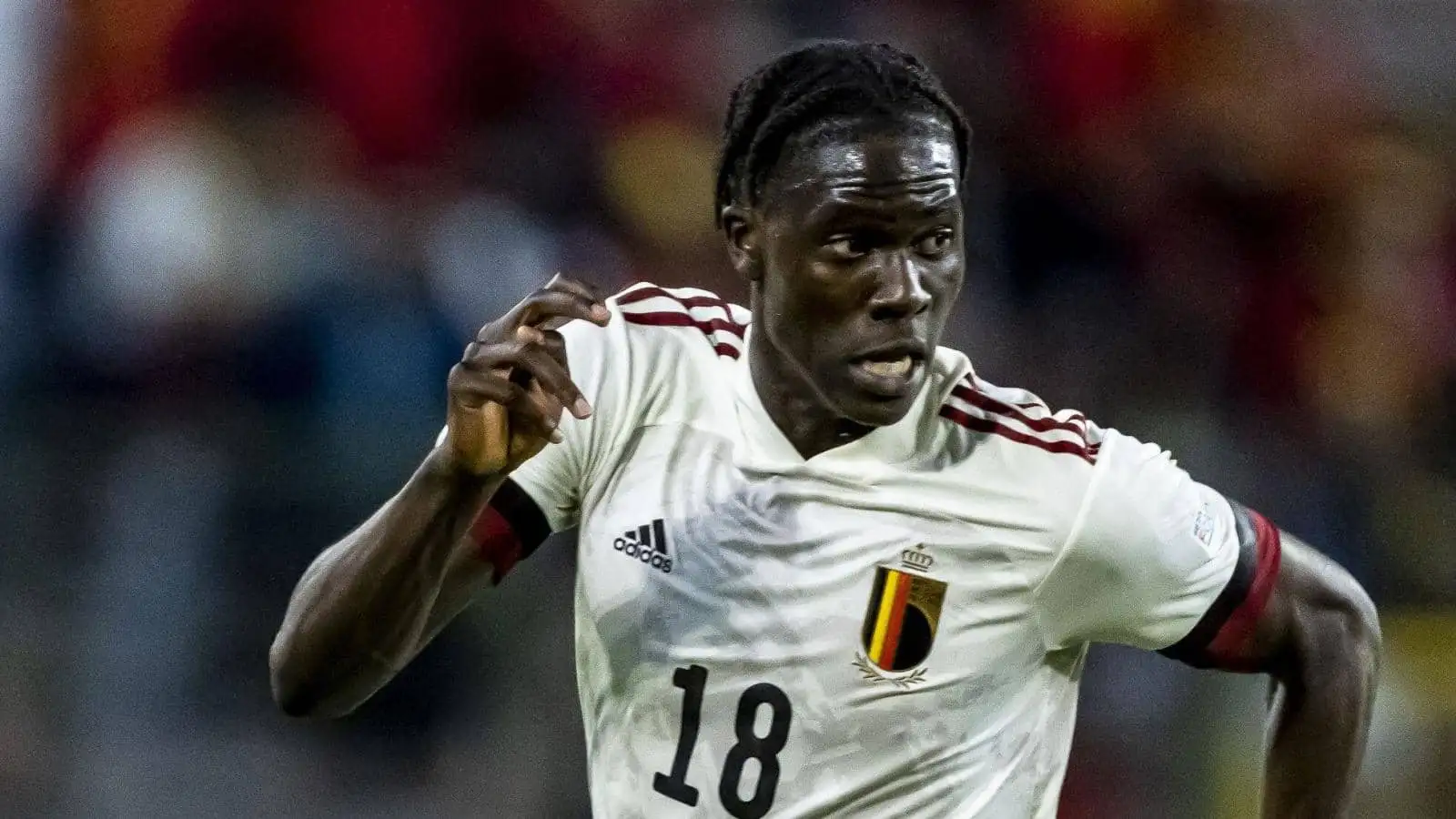 Amadou Onana playing for Belgium