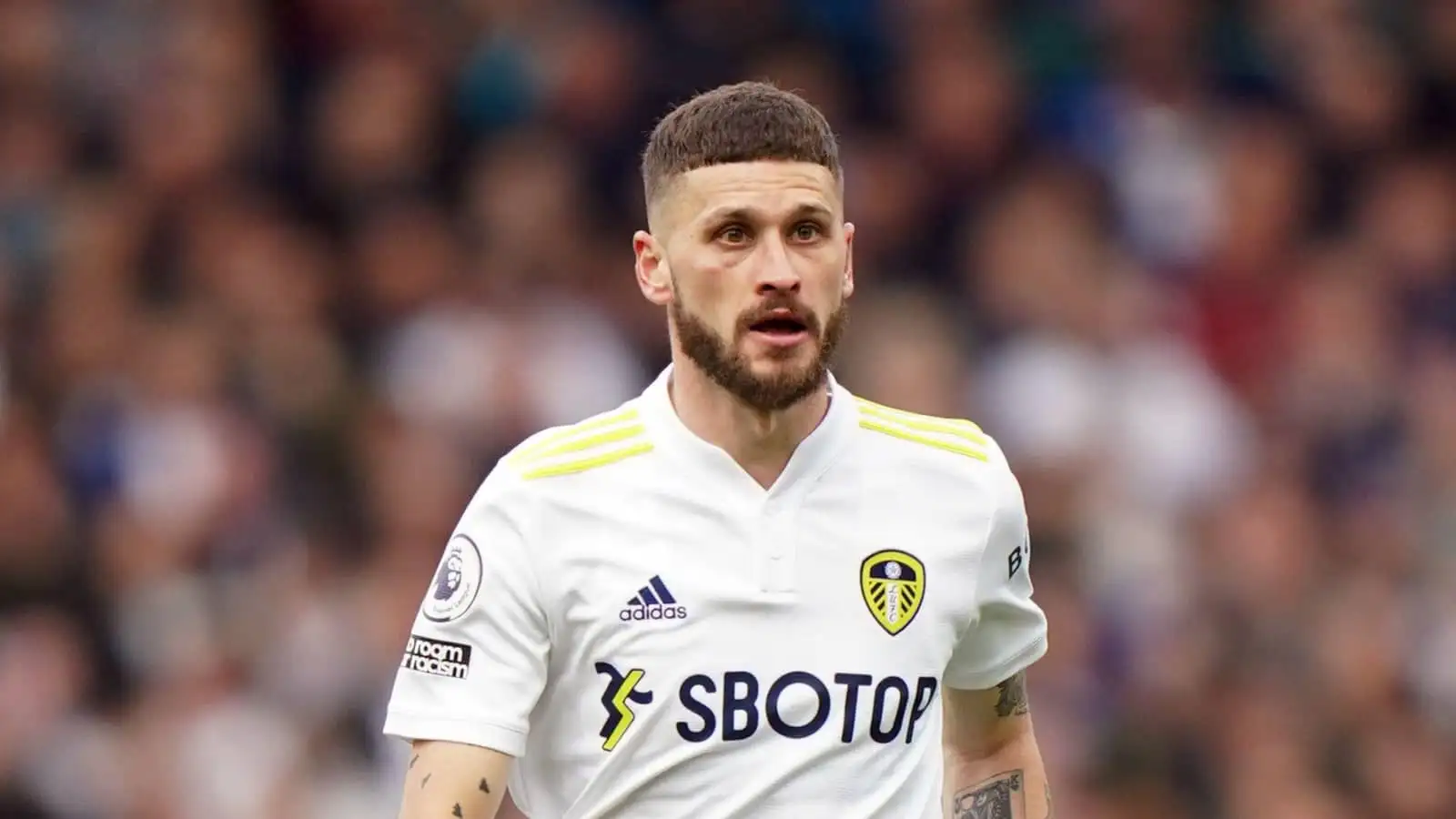 Leeds United midfielder Mateusz Klich dribbles with the ball during Premier League home game Leeds United midfielder Mateusz Klich