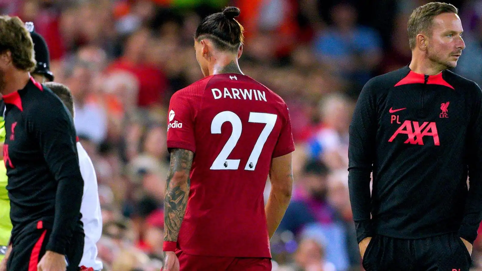 Darwin Nunez Liverpool Crystal Palace red card August 2022