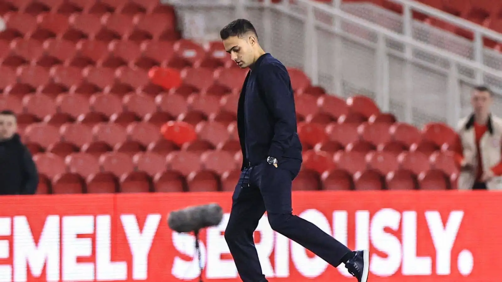 Sergio Reguilon warming up for Tottenham against Middlesbrough March 20222 Sergio Reguilon, Tottenham March 20222