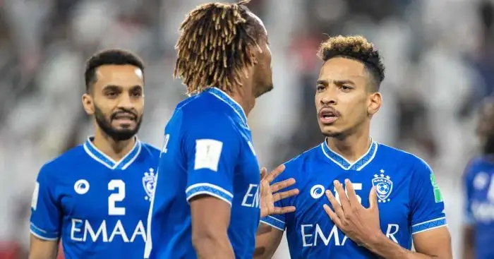 Andre Carillo and Matheus Pereira during an Al Hilal match