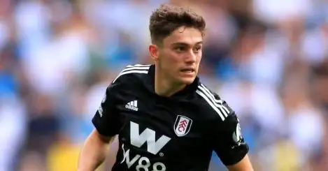 Dan James, Fulham winger, during the Premier League match at the Tottenham Hotspur Stadium