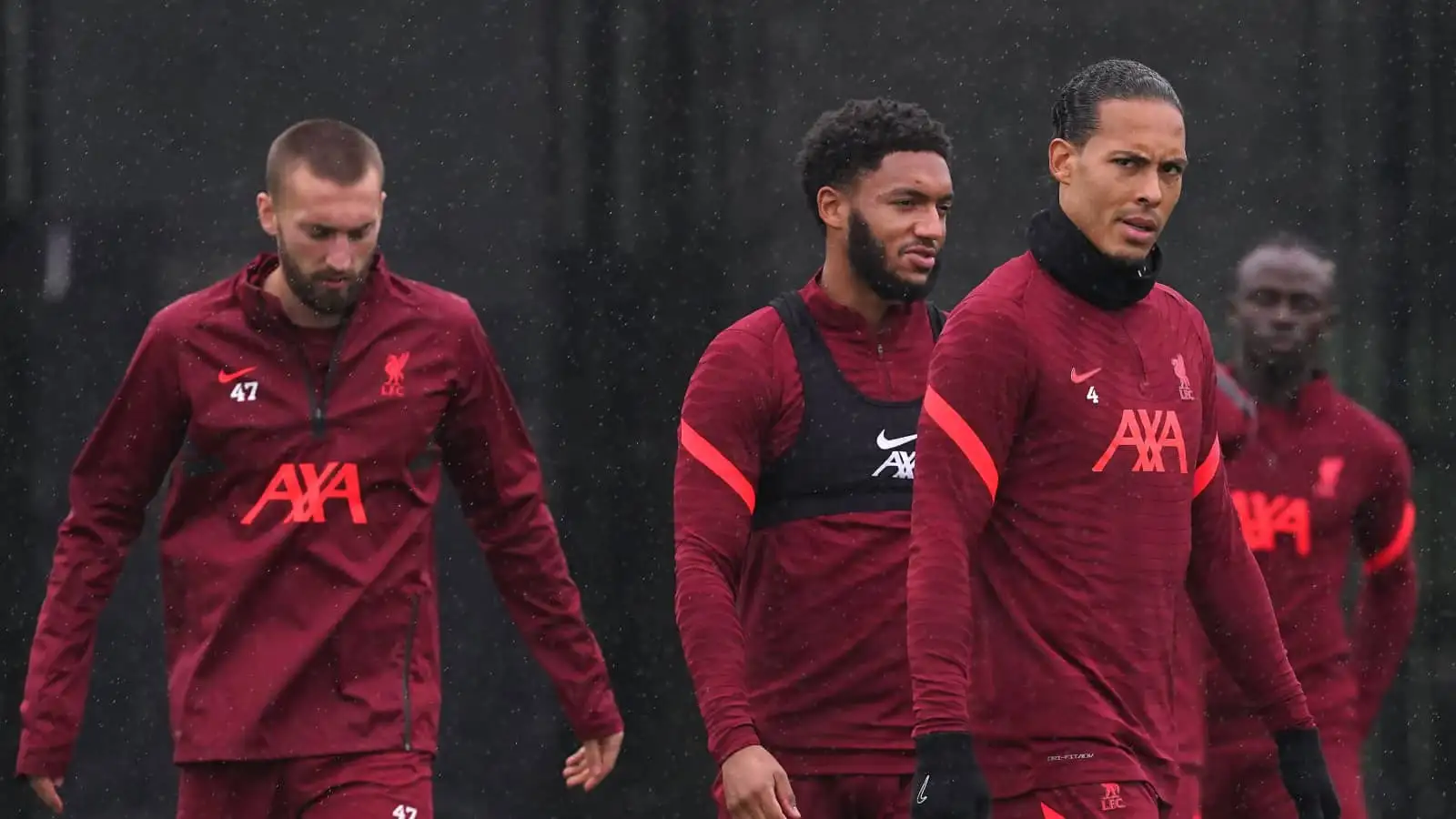 Liverpool defenders Nat Phillips, Joe Gomez and Virgil van Dijk