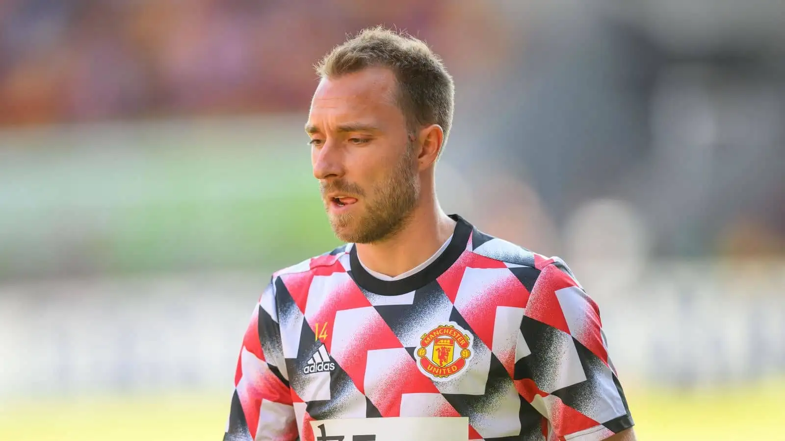 Christian Eriksen of Manchester United during the Premier League match at the Gtech Community Stadium