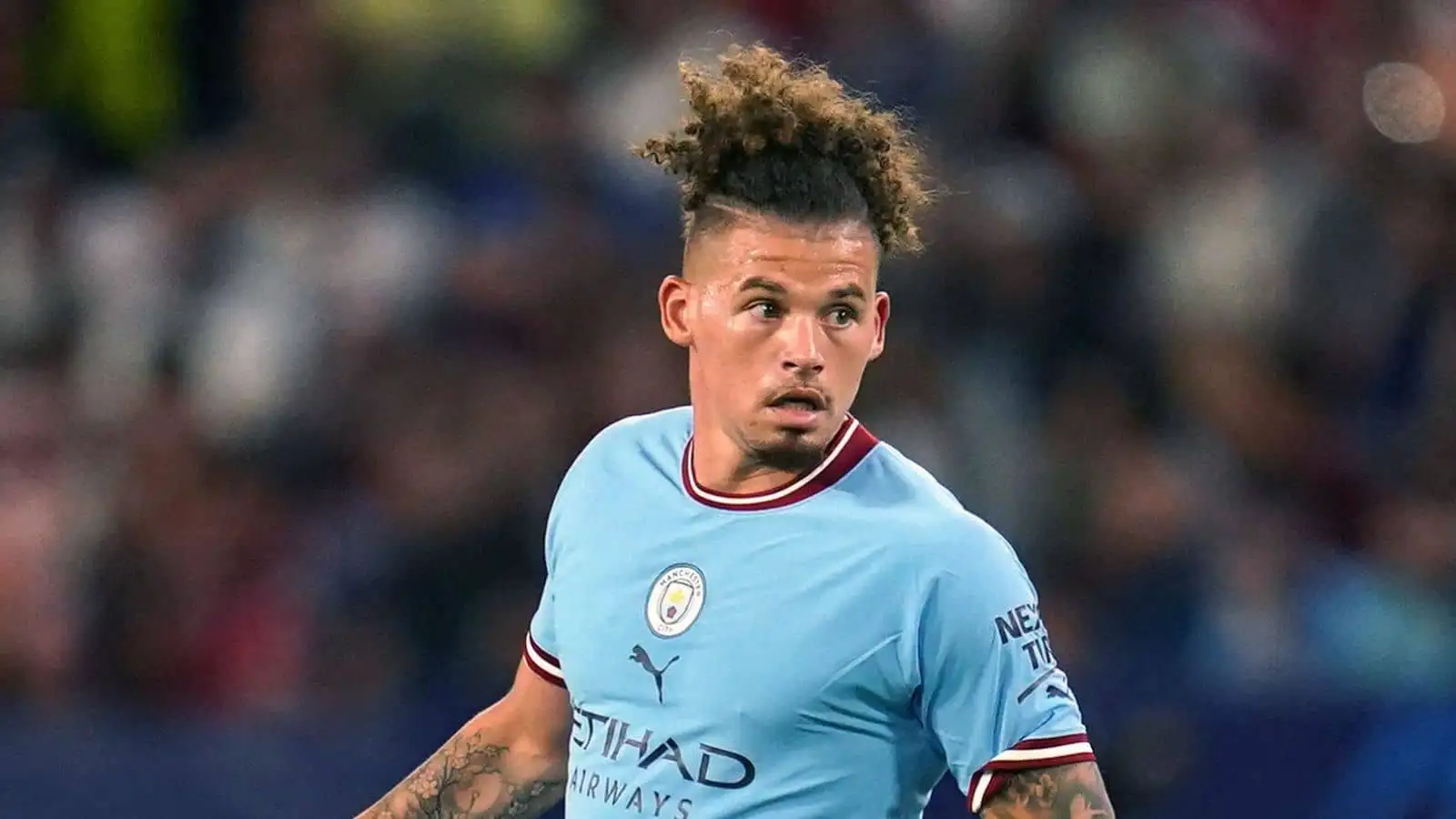 Kalvin Phillips of Manchester City during the UEFA Champions League Group G match at the Ramon Sanchez Pizjuan Stadium in Seville, Spain