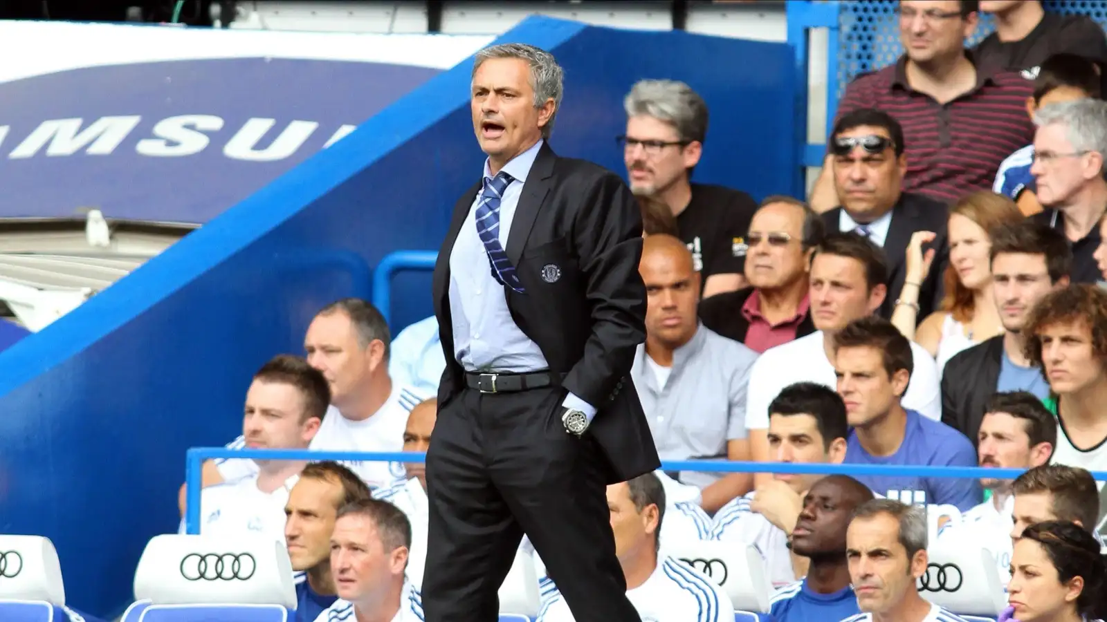 Chelsea manager Jose Mourinho during a Premier League game against Hull City..