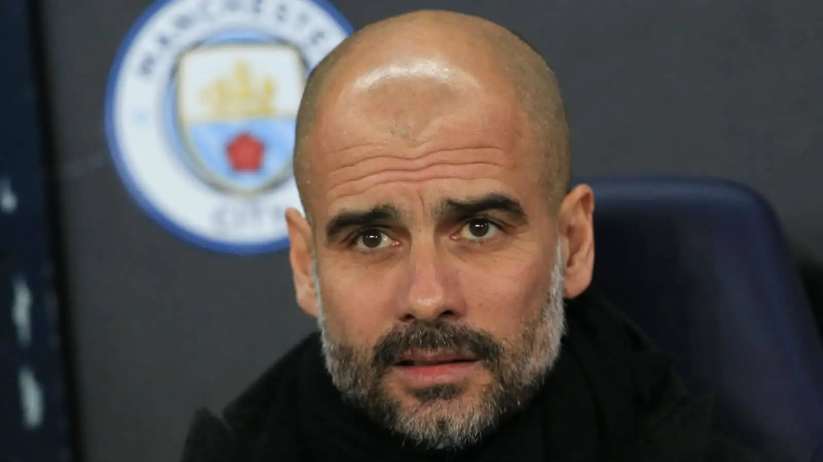 Pep Guardiola, Manchester City manager, during a Champions League game at Etihad Stadium