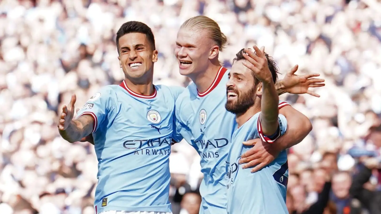 Erling Haaland, Joao Cancelo and Bernardo Silva