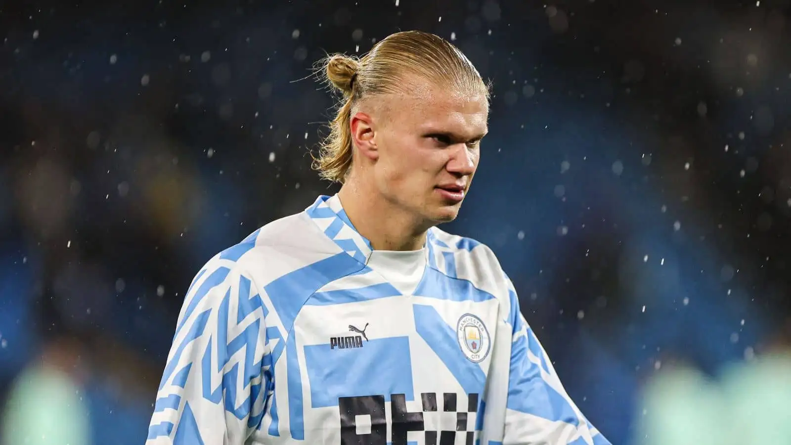 Erling Haaland of Manchester City during the UEFA Champions League match between Manchester City and F.C. Copenhagen at the Etihad Stadium