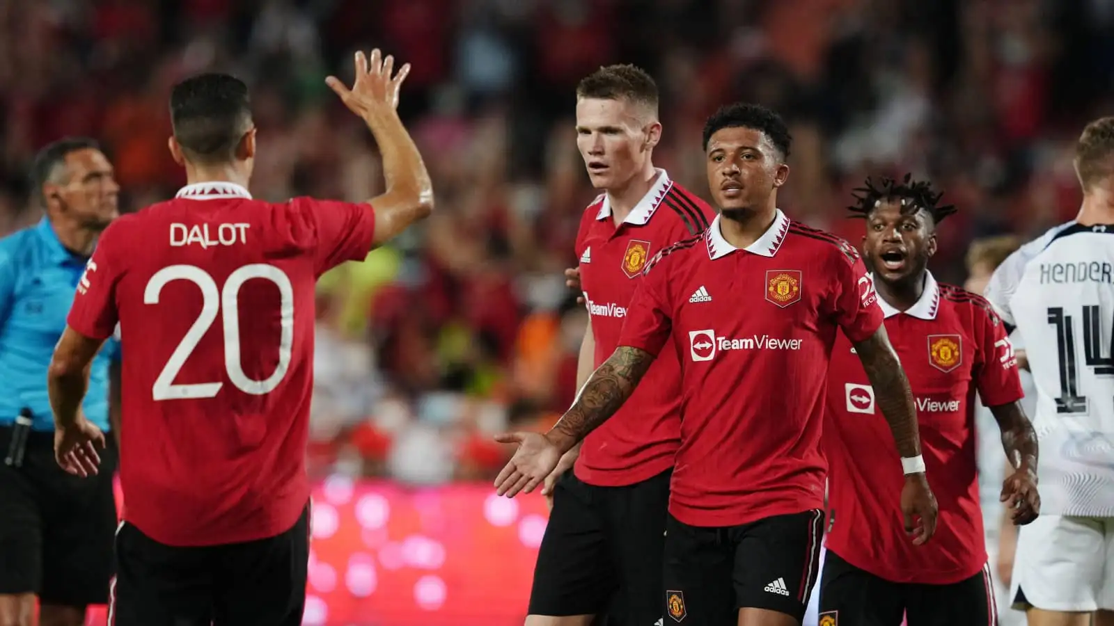 Man Utd stars Diogo Dalot, Scott McTominay, Jadon Sancho and Fred