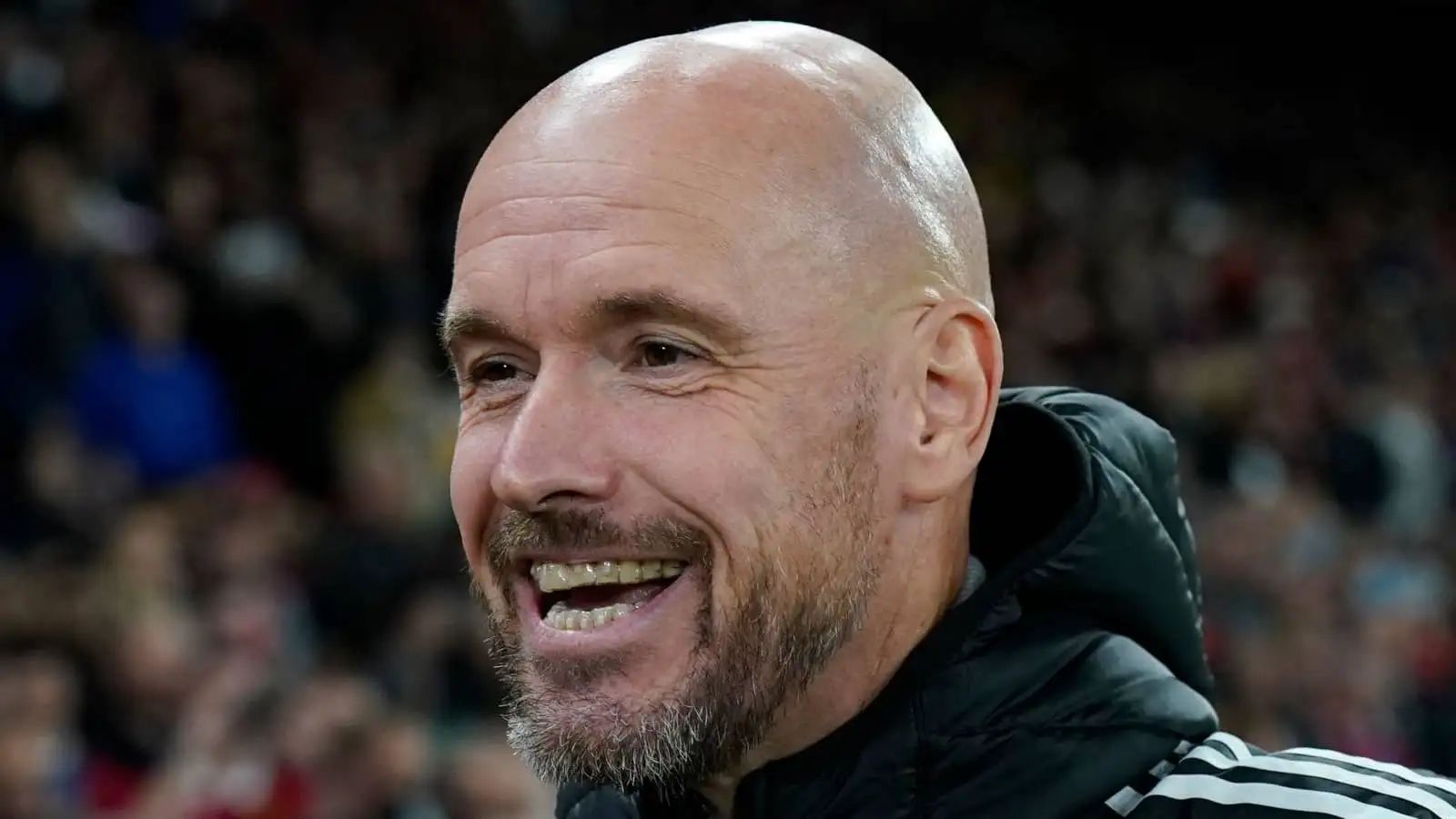 Man Utd manager Erik ten Hag grinning