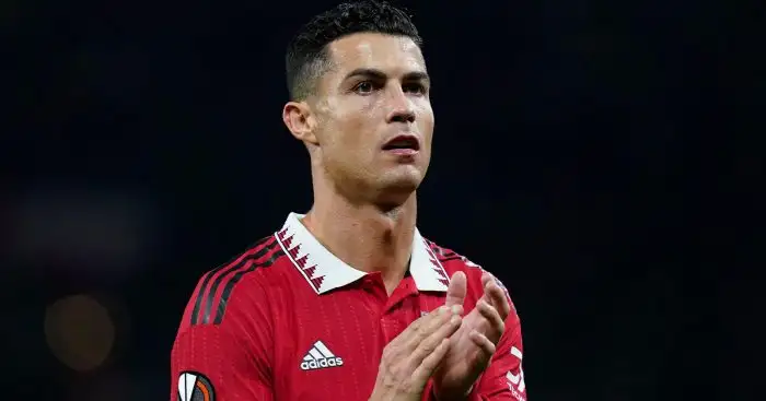 Cristiano Ronaldo of Manchester United applauds the fans