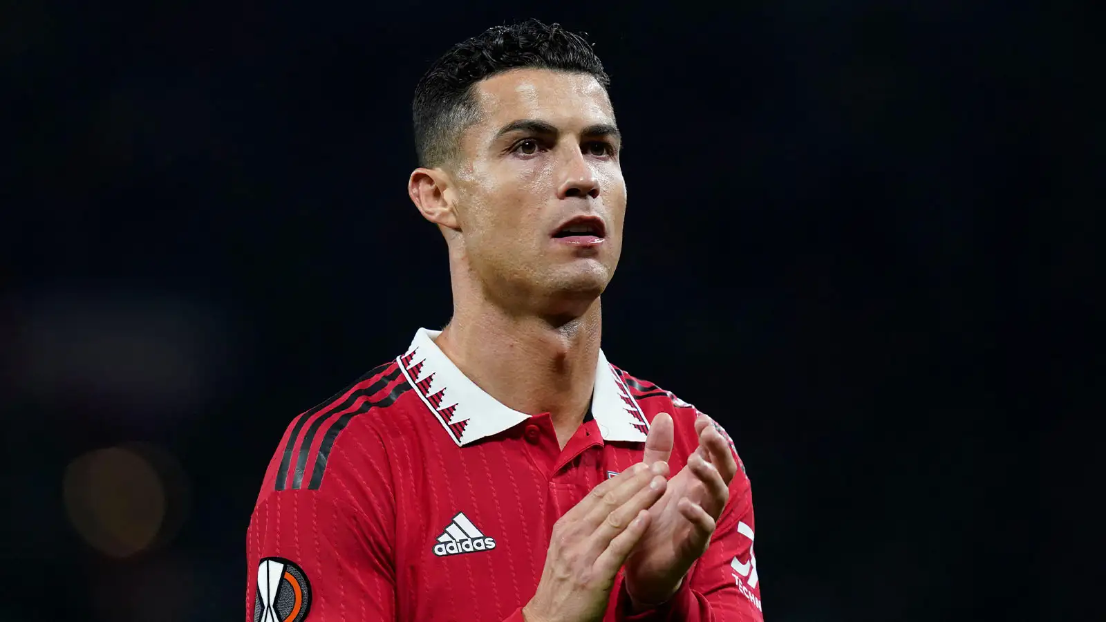 Cristiano Ronaldo of Manchester United applauds the fans