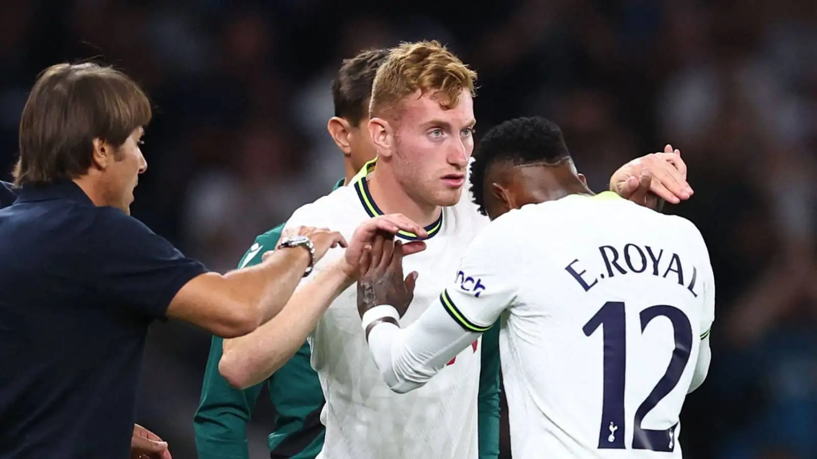Tottenham Hotspur's Dejan Kulusevski (right) celebrates with