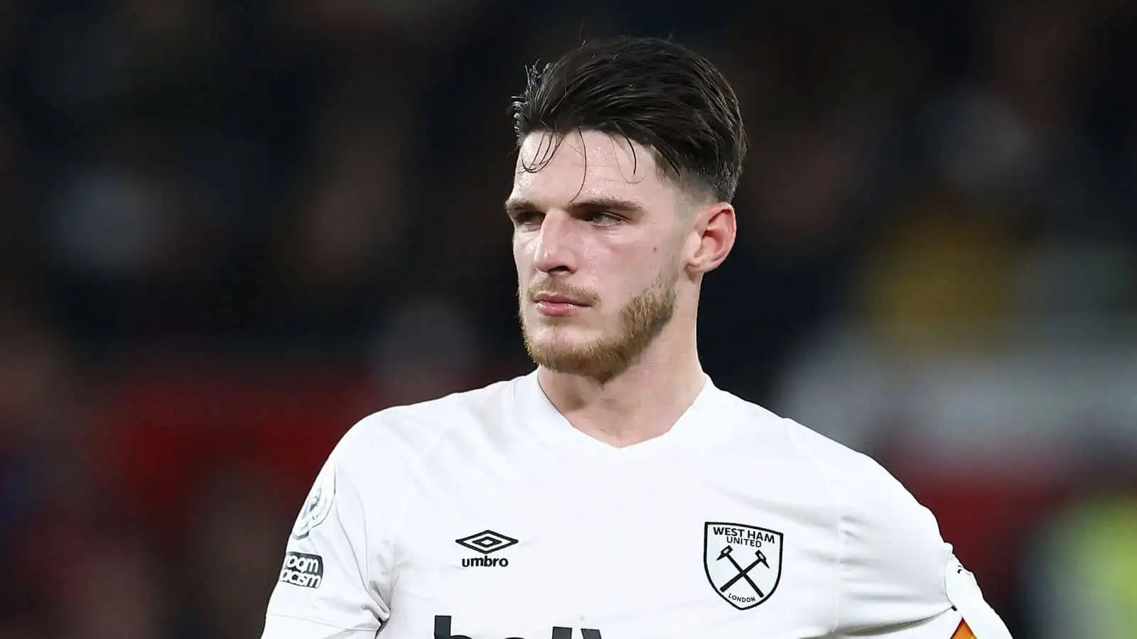 Declan Rice of West Ham United during the Premier League match at Old Trafford, Manchester