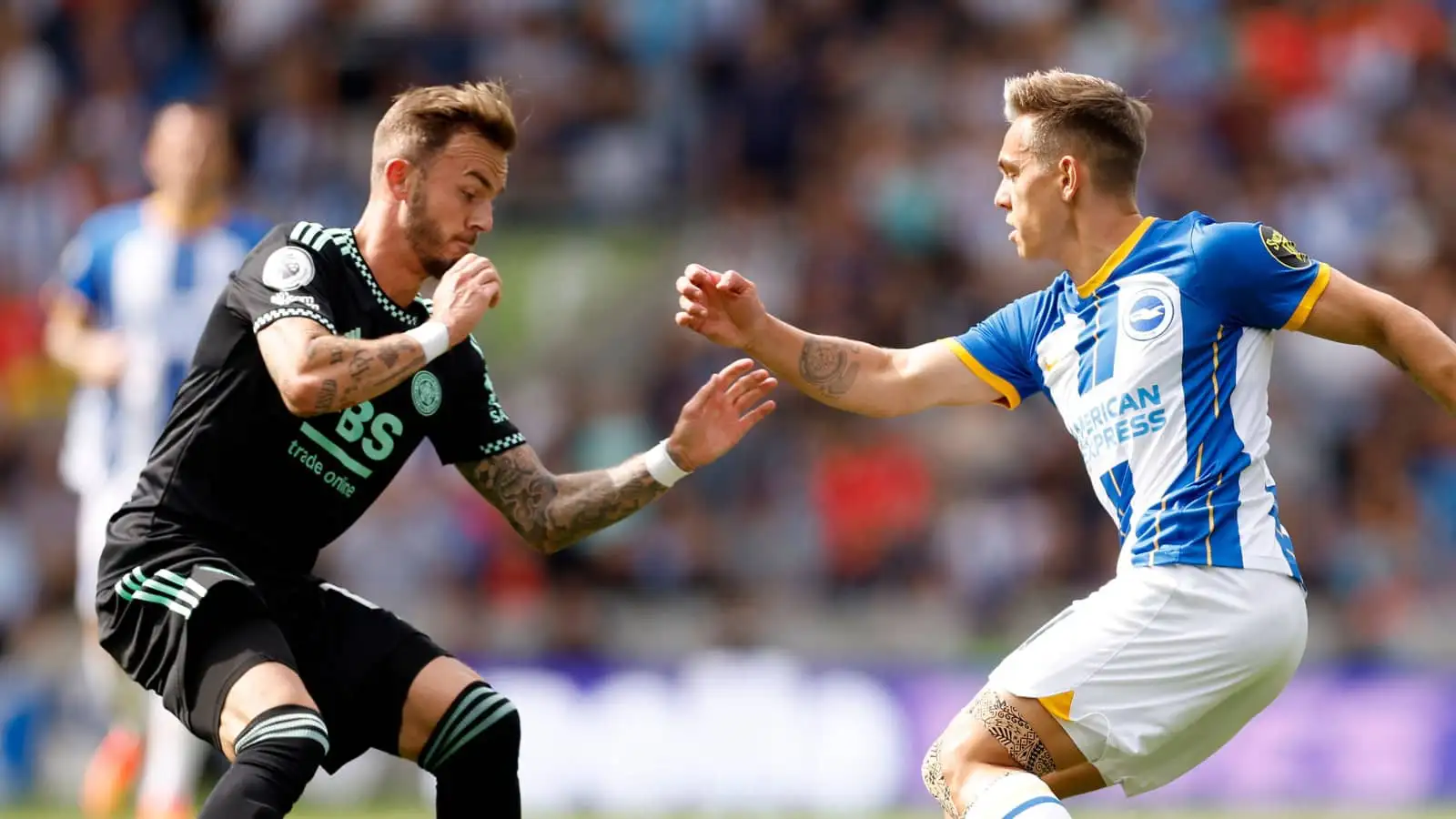 Leicester playmaker James Maddison and Brighton attacker Leandro Trossard