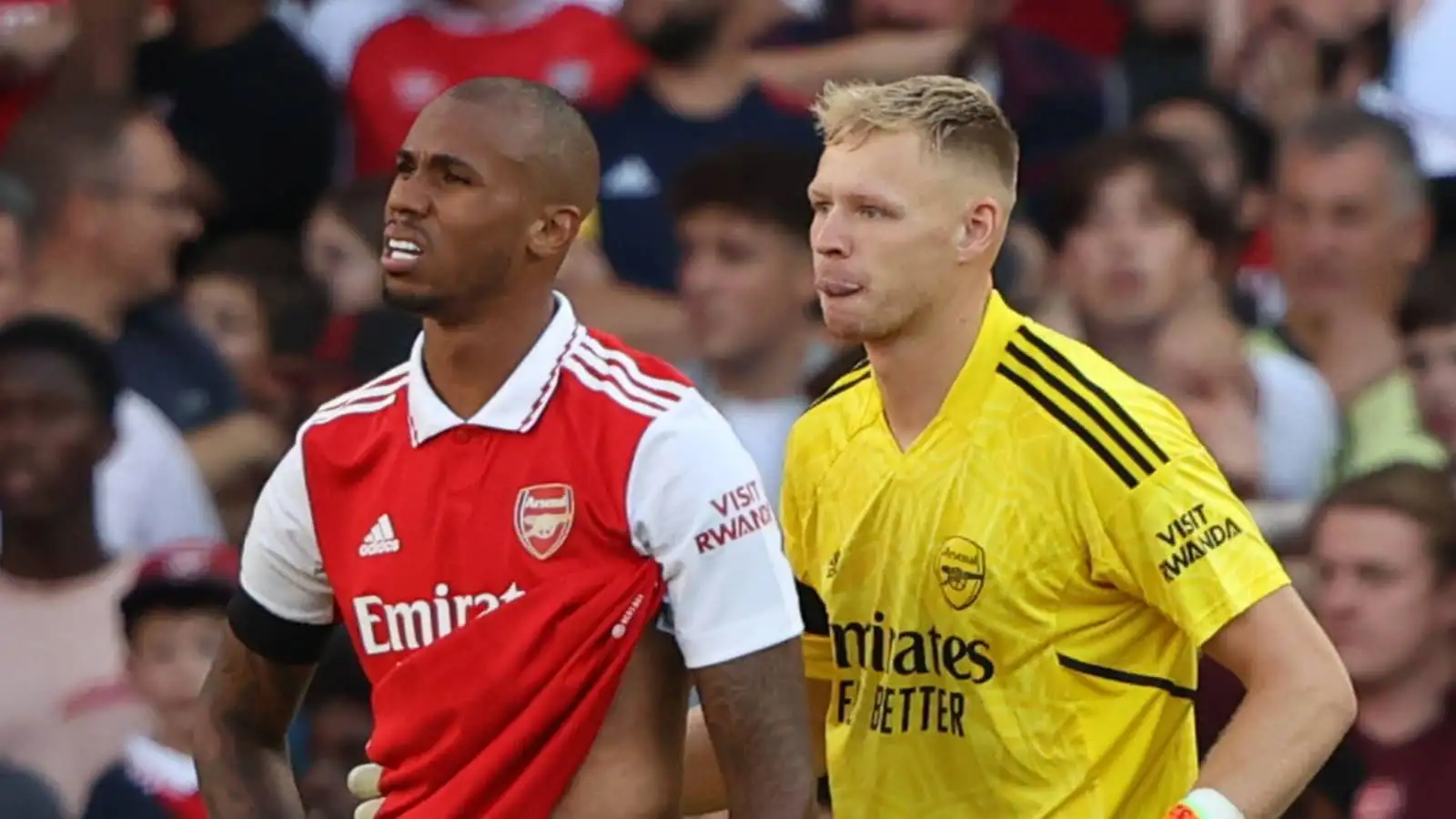 Arsenal stars Gabriel Magalhaes and Aaron Ramsdale