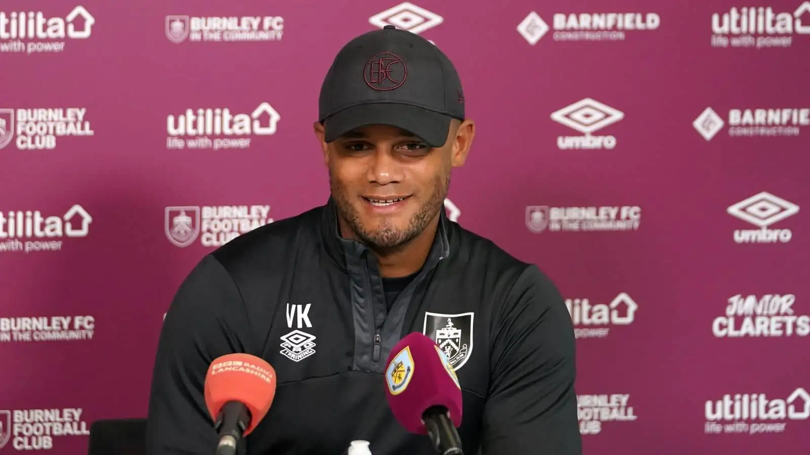 Vincent Kompany attends his first press conference at Barnfield Training Centre, Burnley