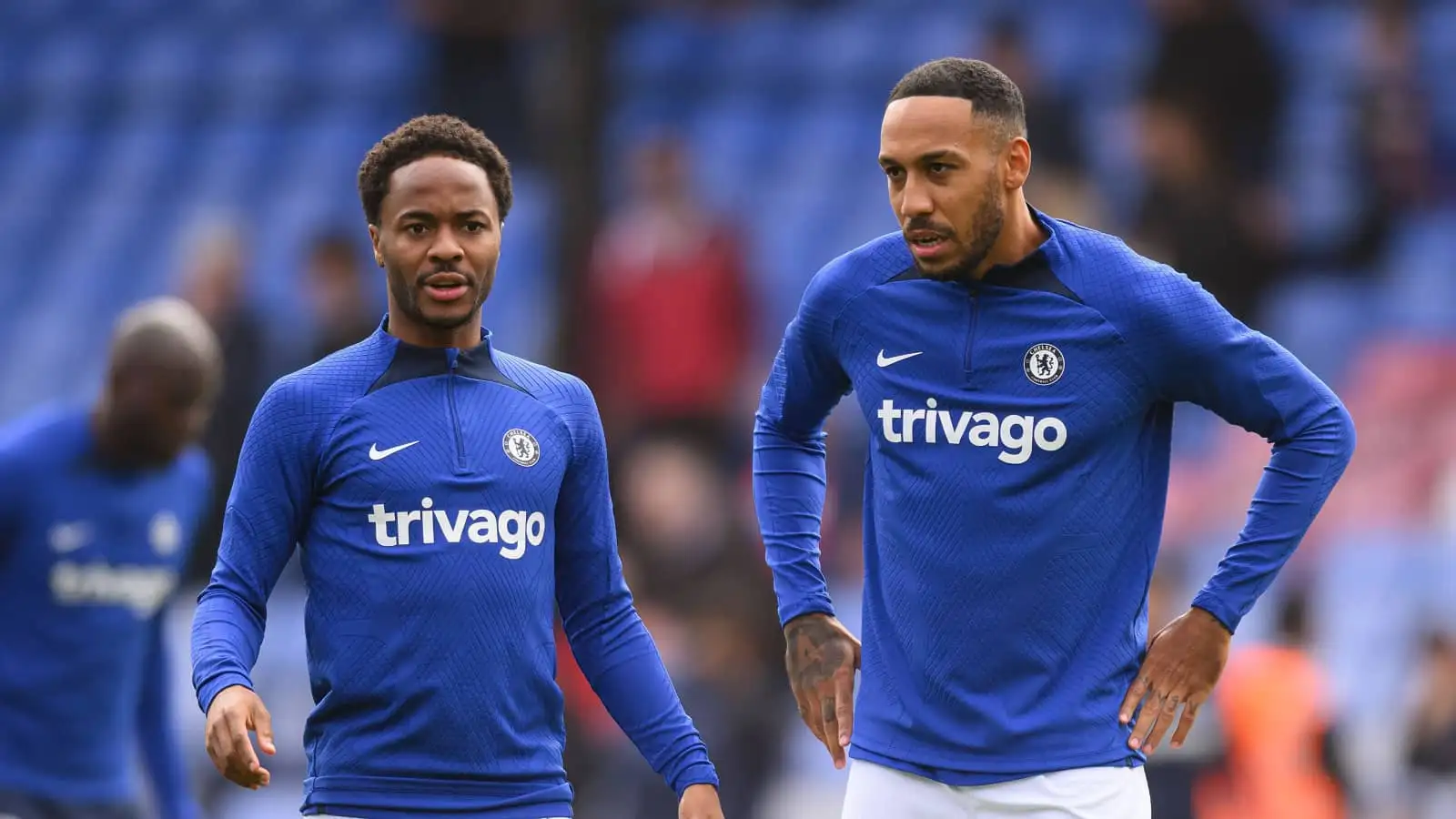 Chelsea forwards Raheem Sterling and Pierre-Emerick Aubameyang
