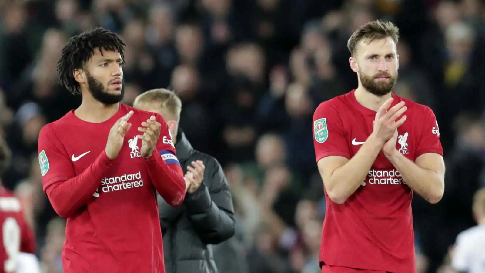 Joe Gomez and Nat Phillips applauding