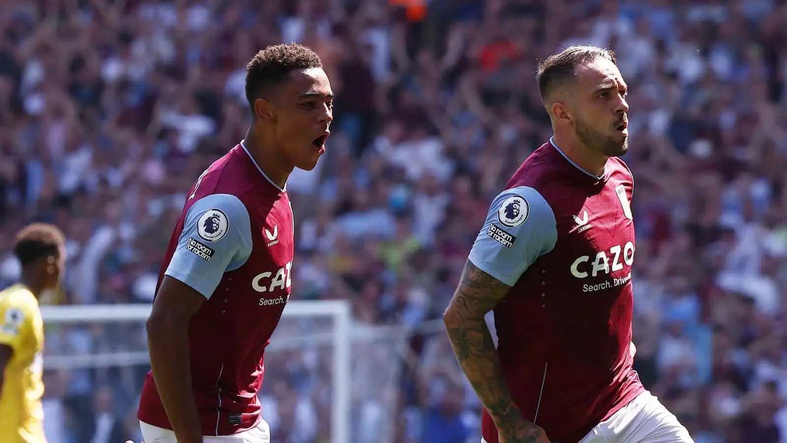 Danny Ings and Jacob Ramsey celebrate Aston Villa goal against Everton Danny Ings and Jacob Ramsey of Aston Villa