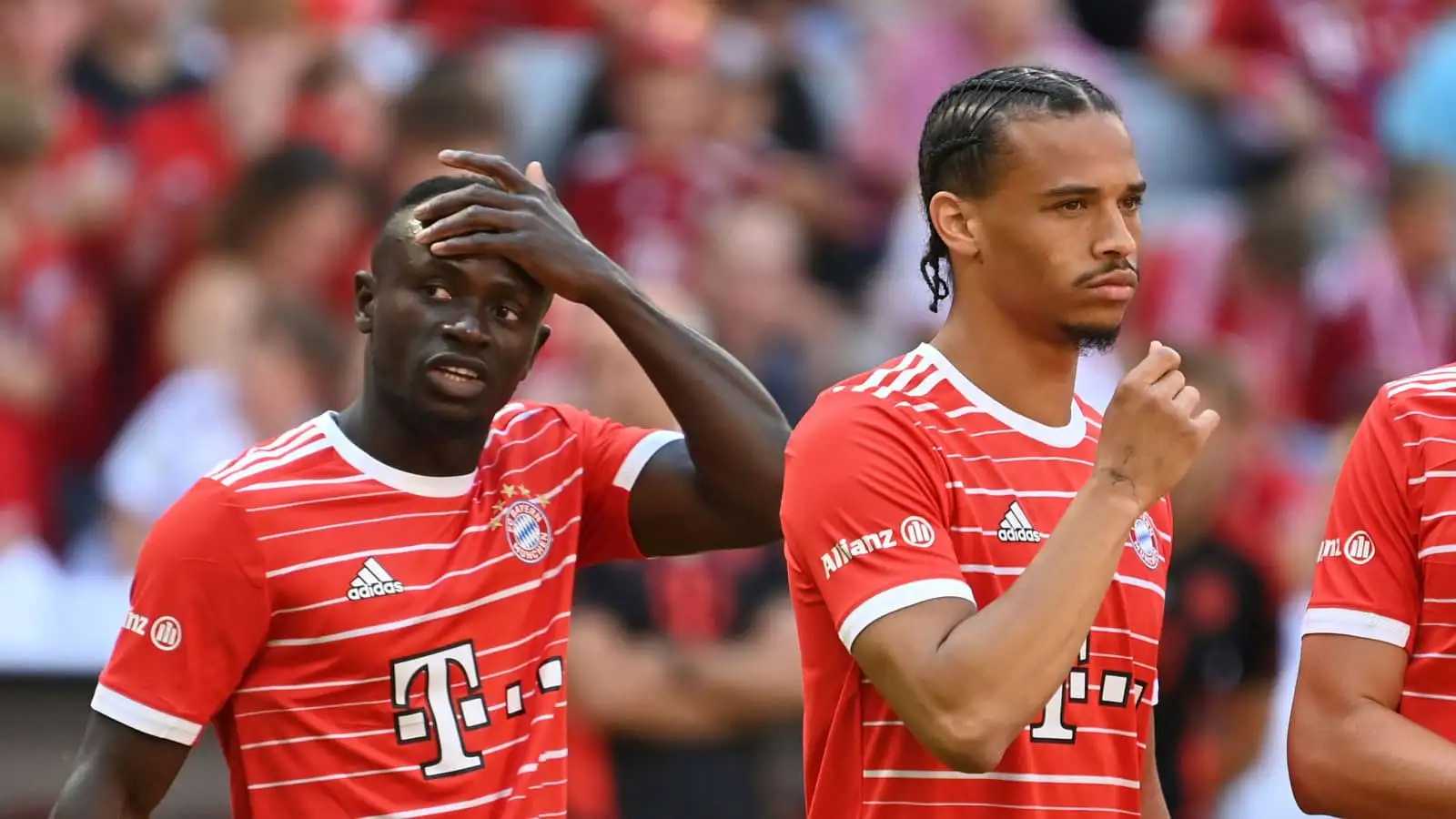 Bayern Munich forwards Sadio Mane and Leroy Sane