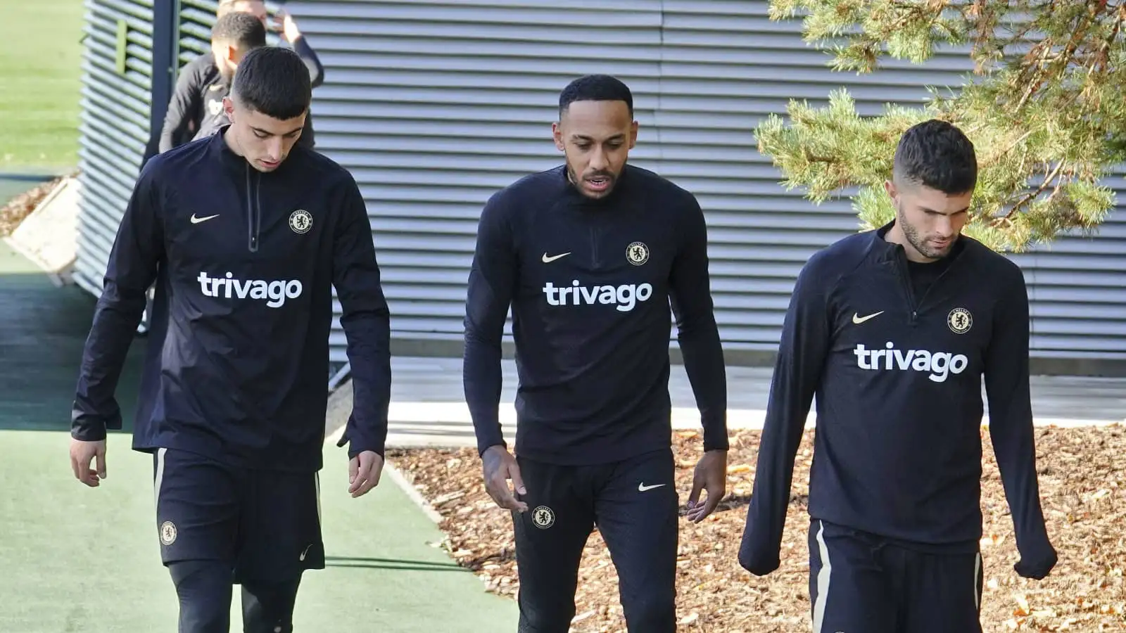 Chelsea forwards Kai Havertz, Pierre-Emerick Aubameyang and Christian Pulisic