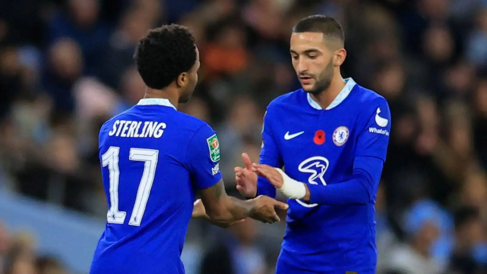 Hakim Ziyech, Raheem Sterling, Chelsea, November 2022