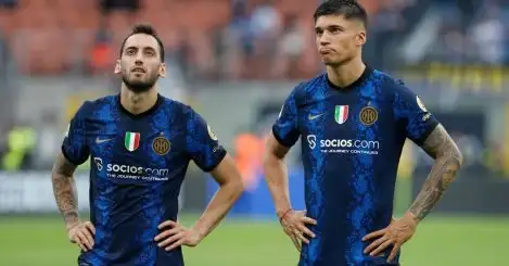 Hakan Calhanoglu and Joaquin Correa - Serie A - Inter Milan v Sampdoria - San Siro, Milan