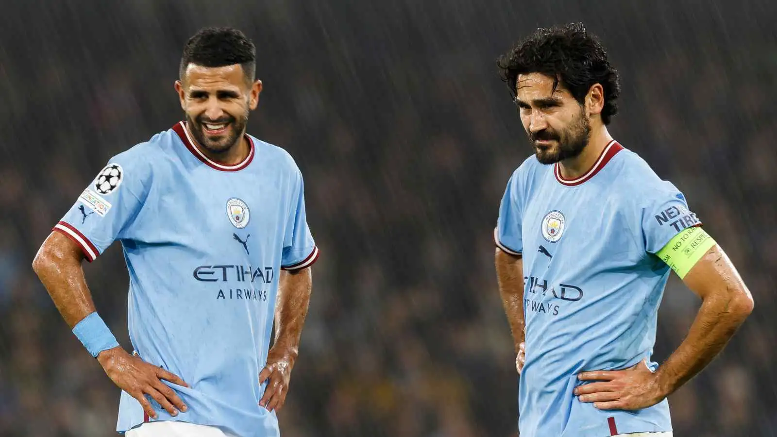 Riyad Mahrez and Ilkay Gundogan representing Manchester City