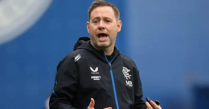 Michael Beale during a Rangers training session