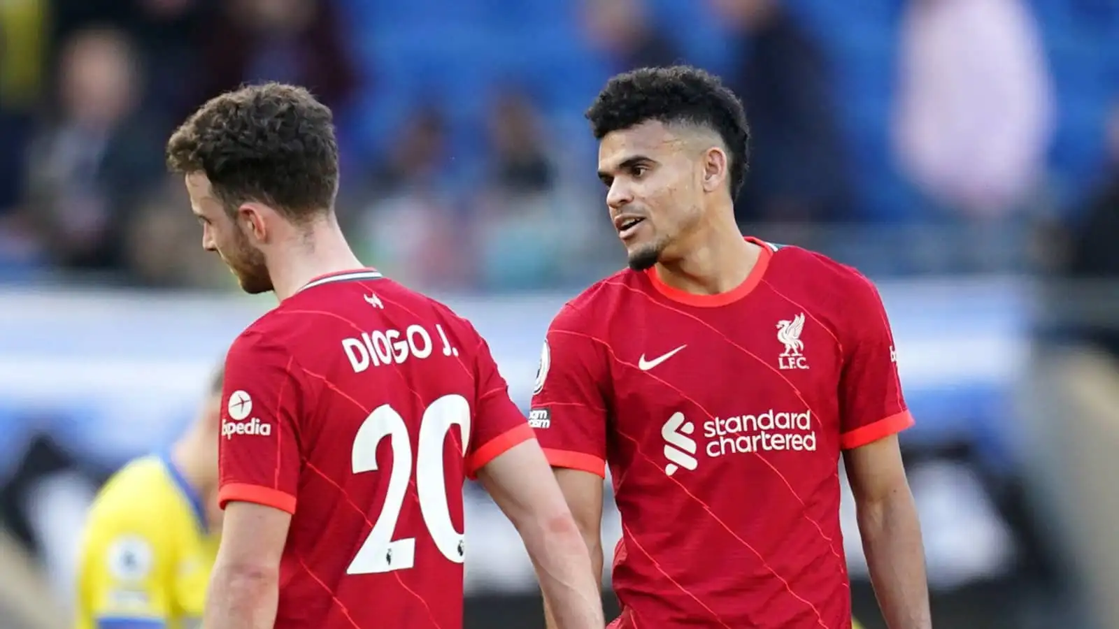 Luis Diaz and Diogo Jota of Liverpool