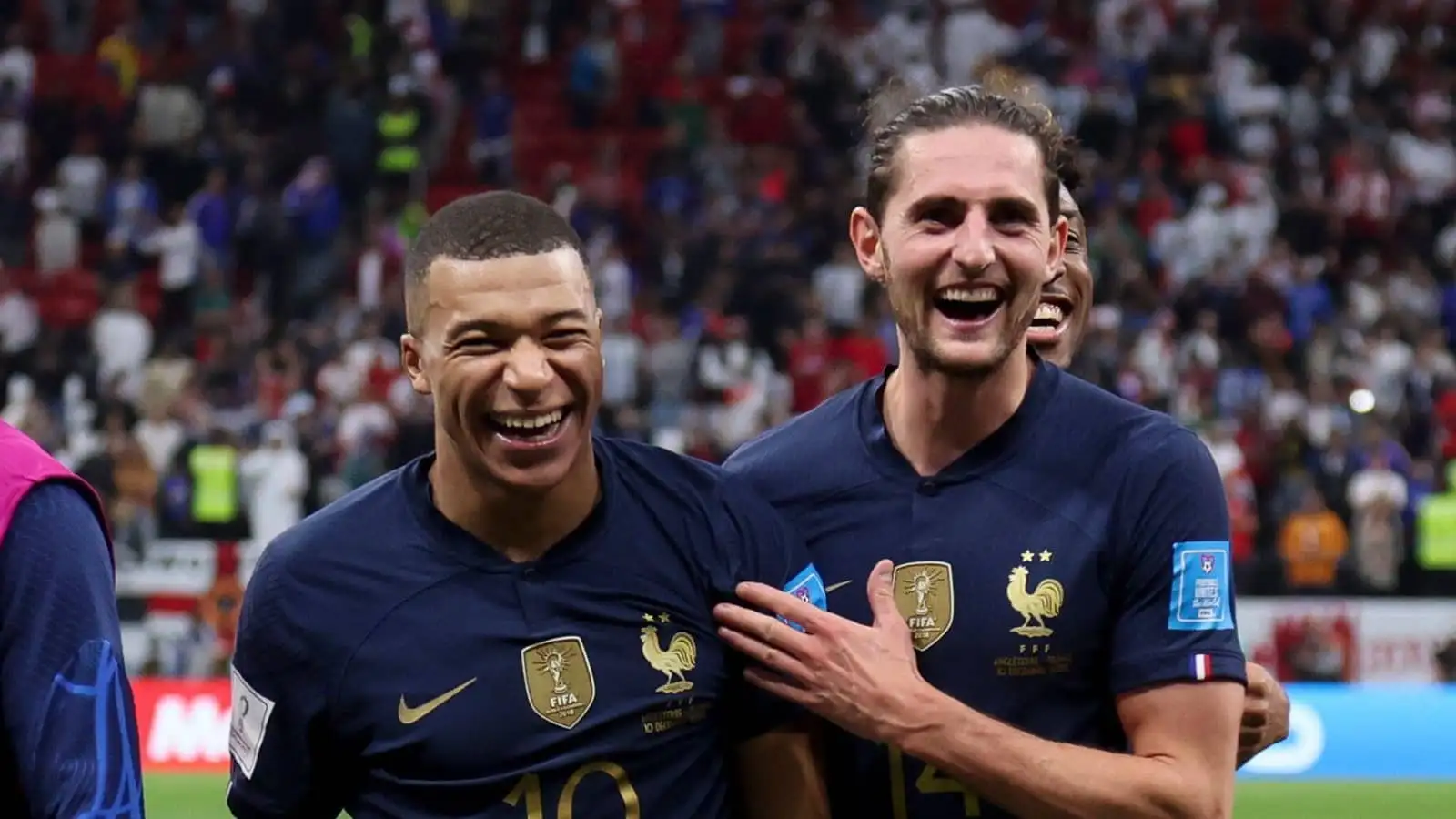 Kylian Mbappe and Adrien Rabiot of France