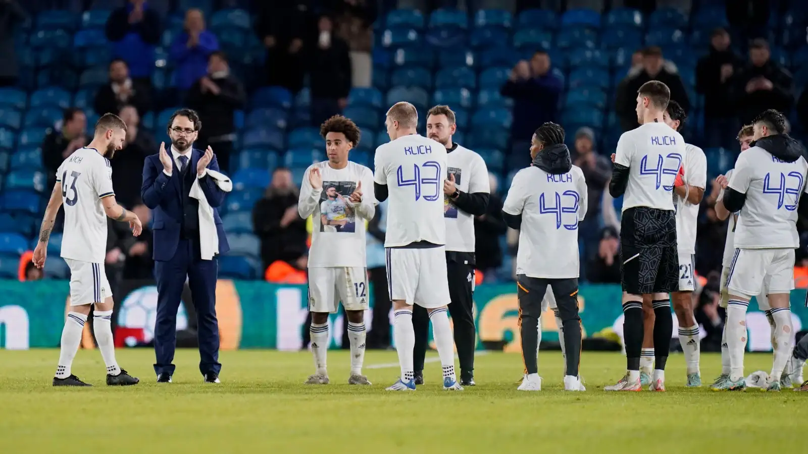 Mateusz Klich gets a guard of honour following his final match for Leeds United
