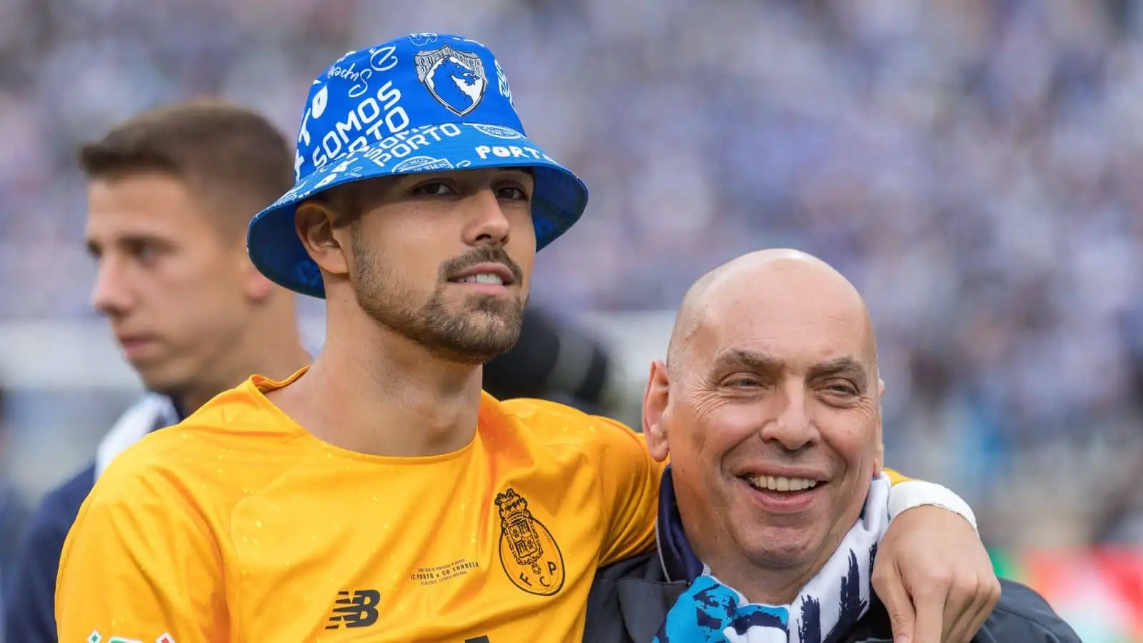 Porto's goalkeeper from Portugal Diogo Costa (99) celebrating after winning the final of the Portuguese Cup Porto vs Tondela