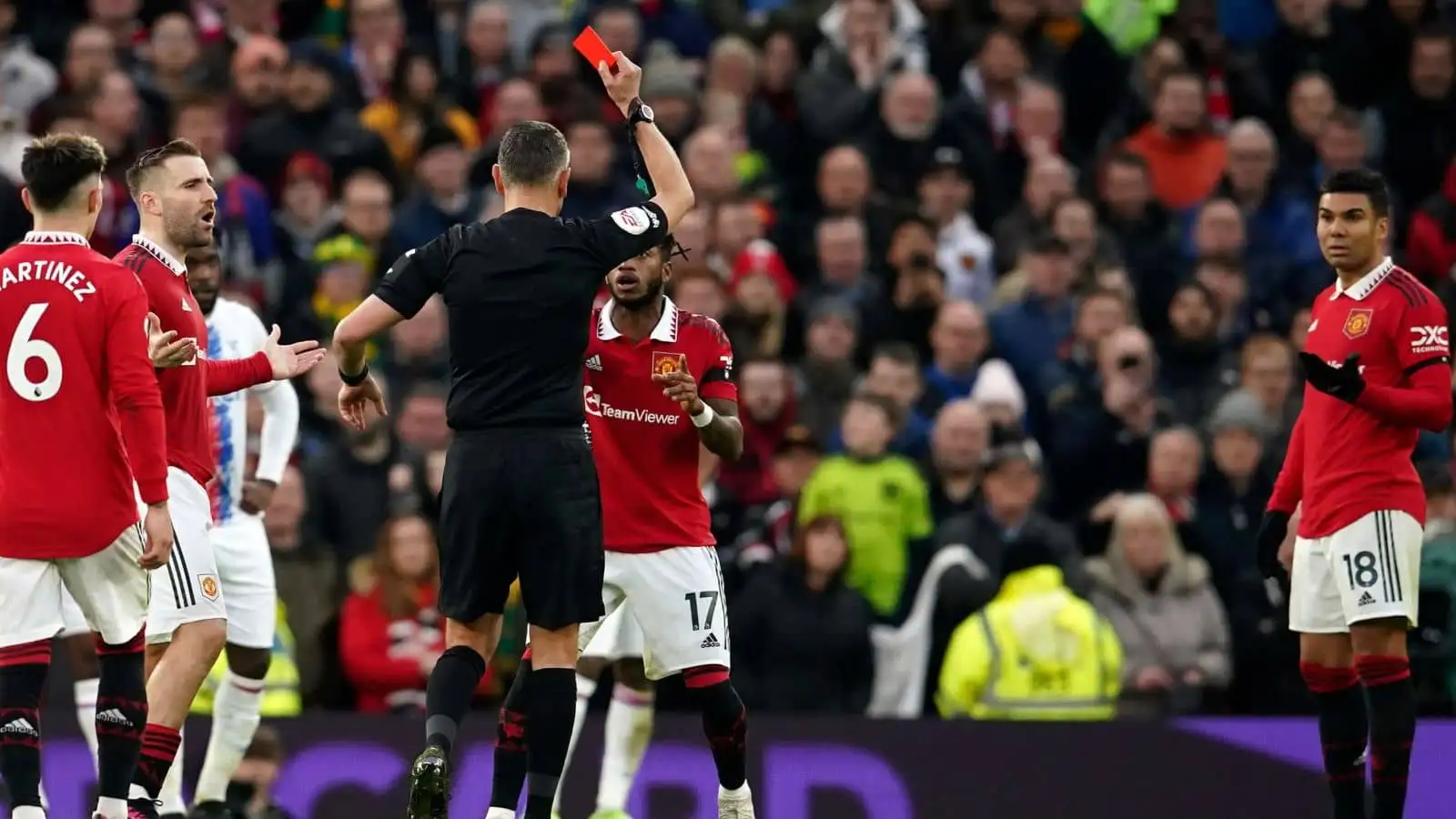 Casemiro Man Utd v Palace red card