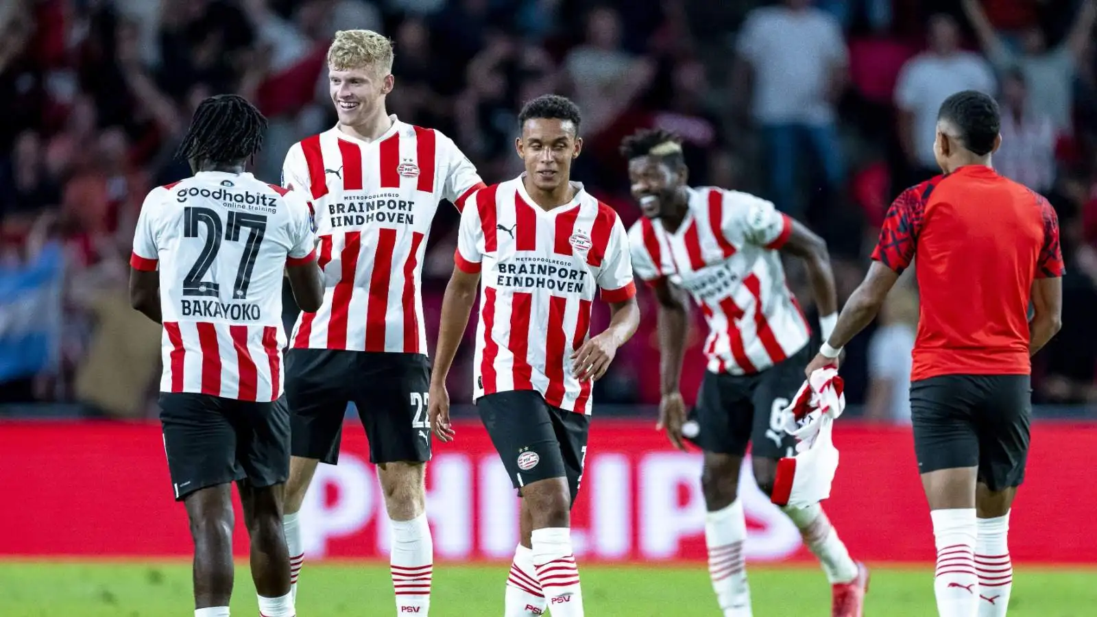 Jarrad Branthwaite of PSV celebrates