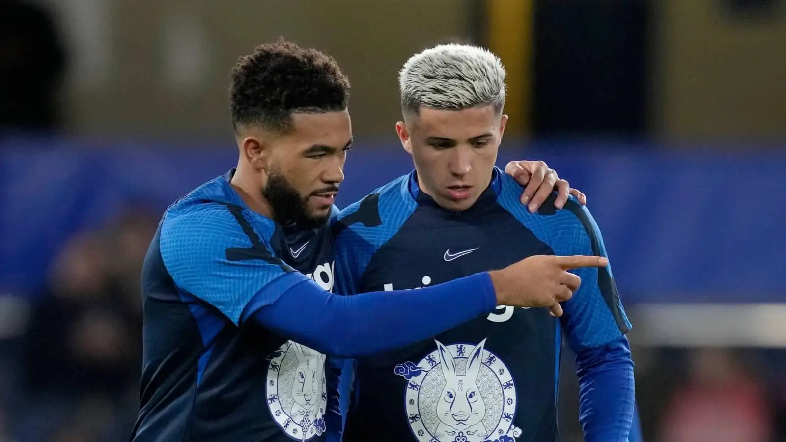 Reece James and Enzo Fernandez of Chelsea